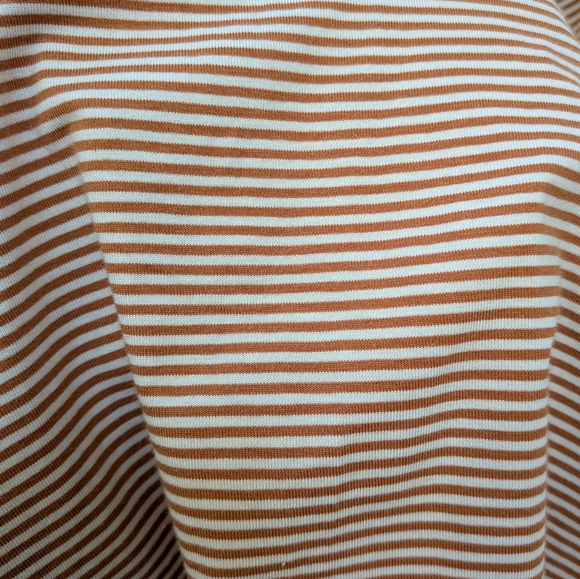 NEW Pact Fit & Flare Orange Cream Organic Cotton Stripe Halter Dress Size Large - Picture 12 of 13